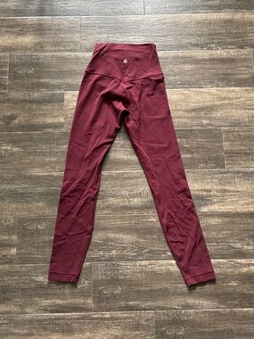 Lululemon burgundy, red high waisted leggings 2